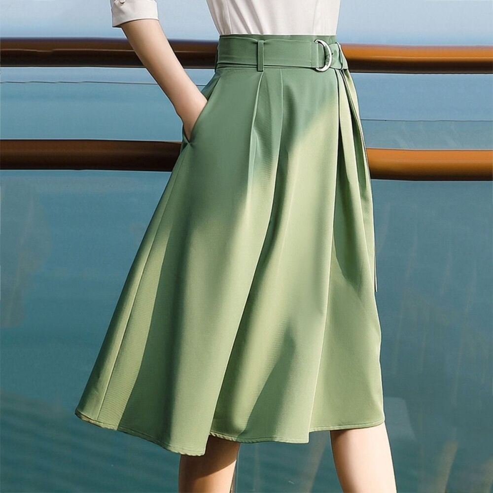 Green A-Line Skirt, Womens Size S